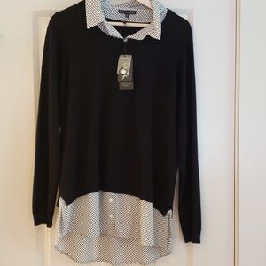 Black and white polka dot sweater